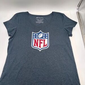 47 Forward Brand NFL Logo VNeck T Shirt Women X-Large Dark Gray Athletic Fan Tee